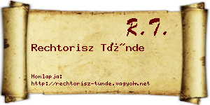 Rechtorisz Tünde névjegykártya